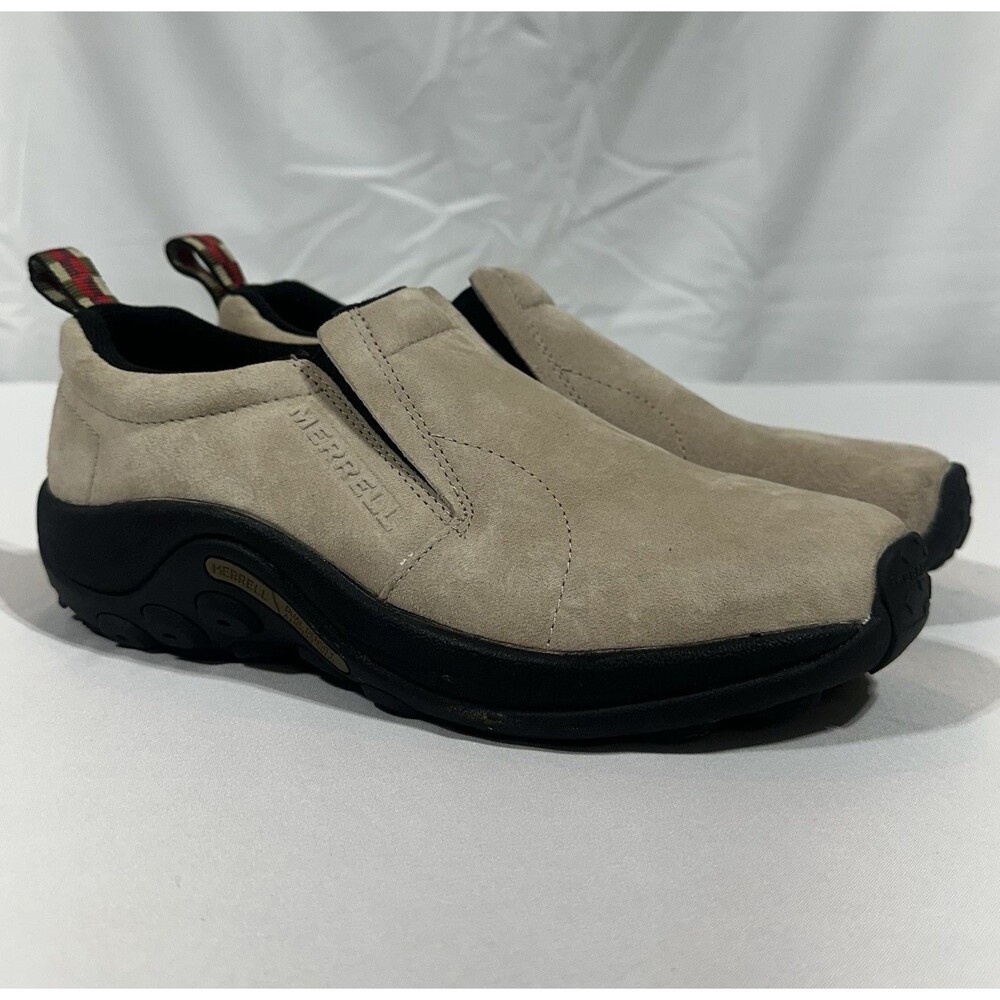 Merrell J60802 Women’s Slip-On Comfort Casual Shoes Beige/Black Suede 9M
